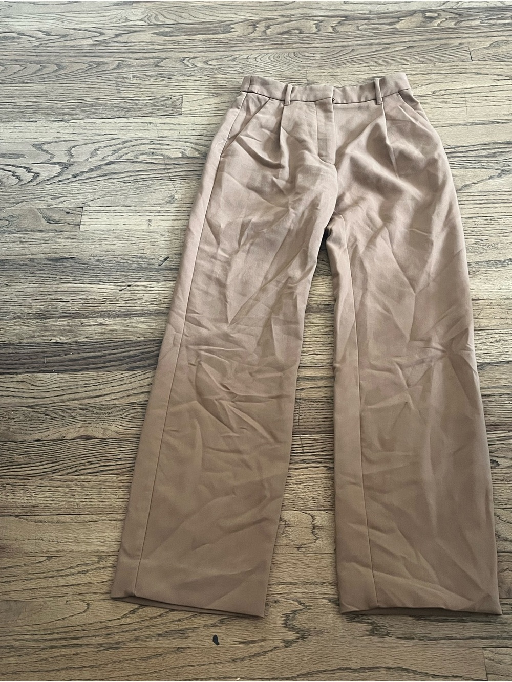 Abercrombie & Fitch High-Rise Wide Leg Pants in Warm Taupe